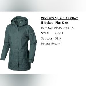 Columbia Raincoat 3XL